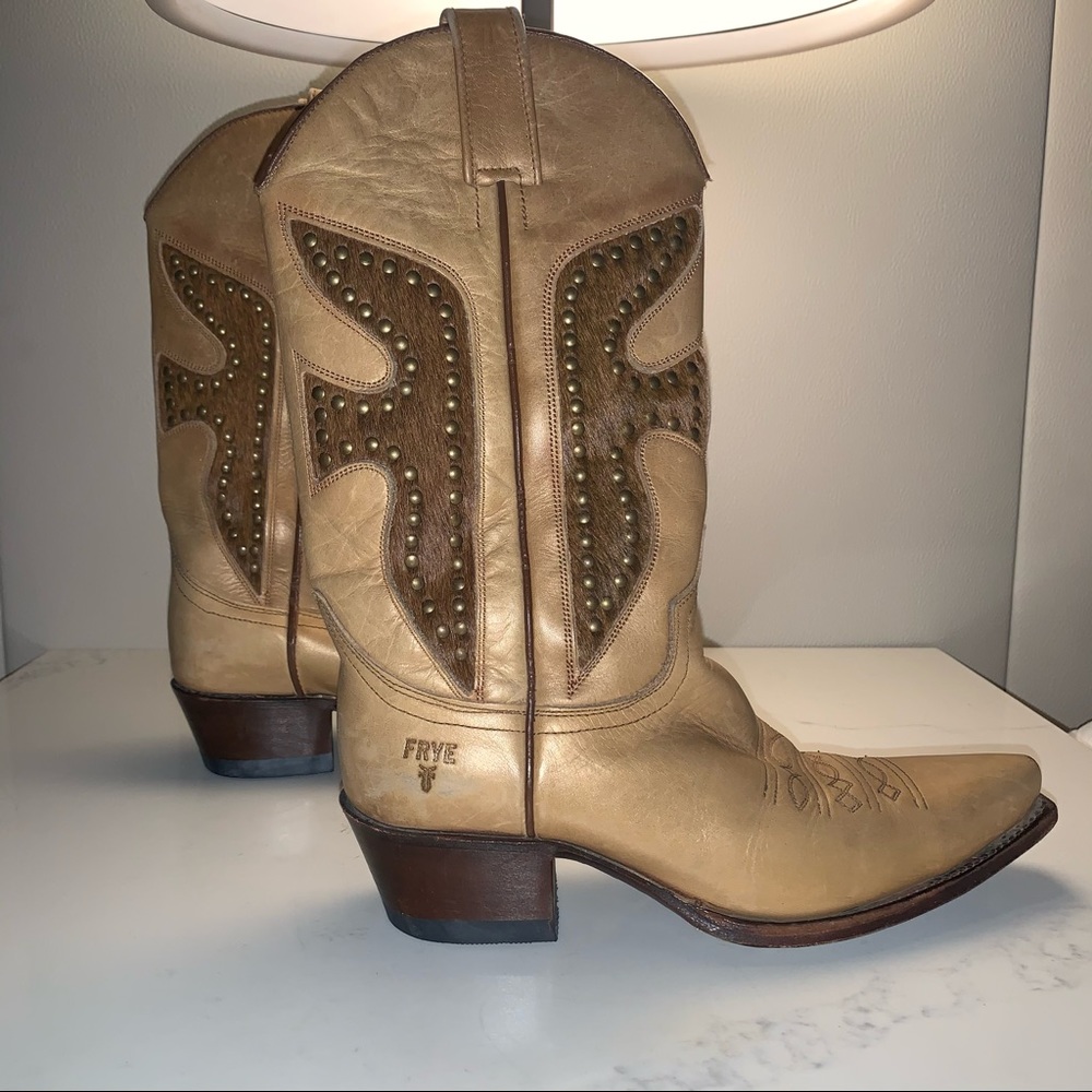 FRYE DAISY DUKE PONY HAIR INLAY cowboy boots 7